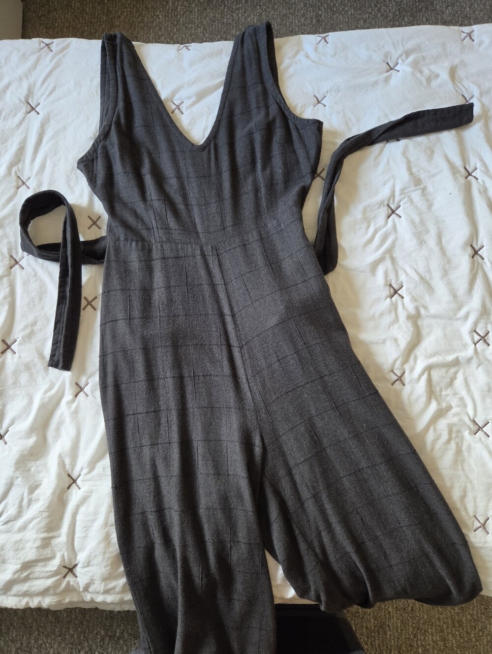 RVCA Women's Dark Gray Wide-Leg Jumpsuit